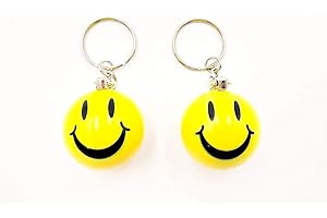 ARUNDEL SERVICES EU smiley face 2 x cara ácida vieja escuela raver emoji feliz amarillo Musica de los 90 amigos de la fiesta llavero bola de billar (OLDSKOOL ACID FACE)