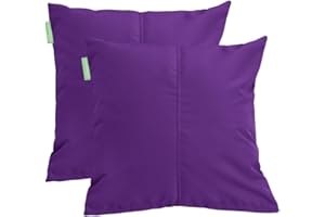 Gardenista Large Garden Scatter Cushion | Water Resistant Hollowfibre Filled Outdoor Seating Furniture Pillow | Great for Patio Rattan Chairs | Comfy & Lightweight (2, Purple)