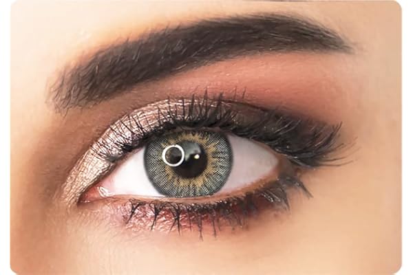 ADORE - Lentilles de Contact de Couleur Sans Correction TRI TONE- Lentilles de Couleur Trimestrielles + Étui Personnalisé Gratuit - Lentille Couleur (GRIS CLAIR/TRI TONE)
