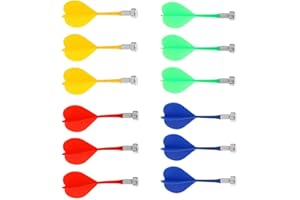POFET 12pcs Magnetic Darts Safety Replacement Darts Indoor Game Target Accessories 4 Color Mix