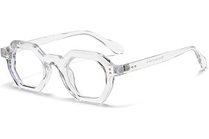 LJCZKA Occhiali Luce Blu Piccoli Donna Uomo, Montature Occhiali da Vista Ottagono Occhiali da Lettura Antiriflesso per Gaming Reading Computer