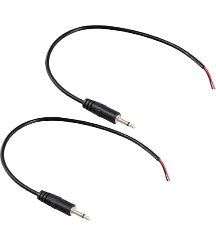 2 Pièces Fiche Mâle 3.5mm TS Mono Vers Fil Nu - Connecteur Jack Audio 25cm Pour Réparation