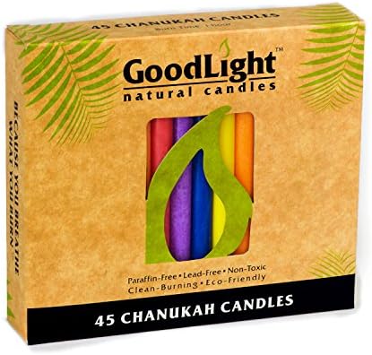 GoodLight Natural Candles Paraffin-free Chanukah Hanukkah Candles (Multi-color)
