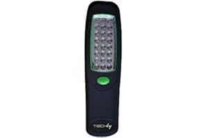 TLY TECHLY TECHLY 301108 Lampada 24 LED con Gancio e Magnete Nero