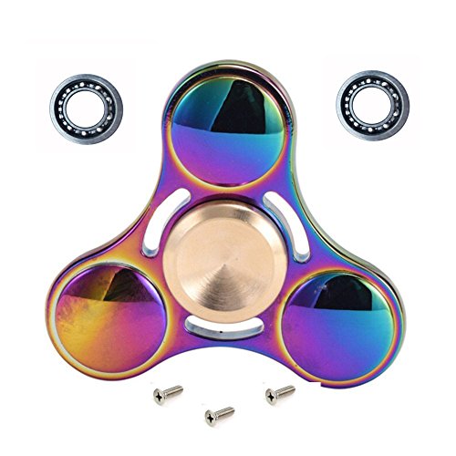 Spinner Fidget Toy , Colorful Rainbow High Speed Bearing Hand Fidget Spinner Focus Toy Titanium Alloy Help Focusing for Anxiety Stress Reducer for Killing Time with 1 Replacement Bearing by BEST&360 (Rainbow A) Spinner Fidget Toy , Colorful Rainbow High Speed Bearing Hand Fidget Spinner Focus Toy Titanium Alloy Help Focusing for Anxiety Stress Reducer for Killing Time with 1 Replacement Bearing by BEST&360 (Rainbow A)