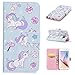 Produktbild CE-Link Samsung Galaxy S6 Hülle 3D Handyhülle Lederhülle Ledertasche Schutzhülle Premium PU Leder Flip Wallet Case Innere Weiche Silikon Handy Tasche Schale Etui mit Kartenfach Magnet Standfunktion Kreatives Motiv Muster Protective Cover Schutz für Galaxy S6 (5,1 Zoll) - Einhorn