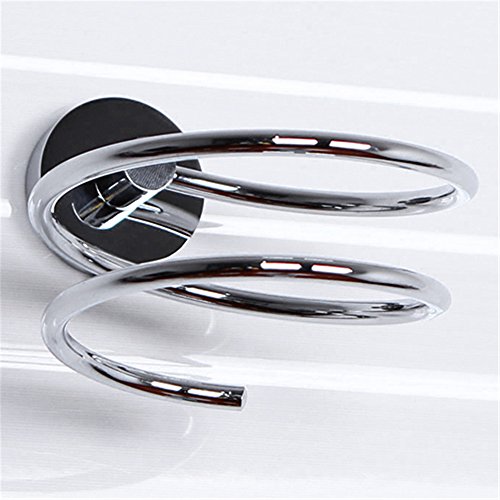 Weare Home Edelstahl Spirale Form Silber Haartrocknerhalter Föhnhalter, Modern Chrom Beschichtung Rostfrei Wandmontage für Küche Haltbar Badzubehör Badaccessoires Dekor - 2