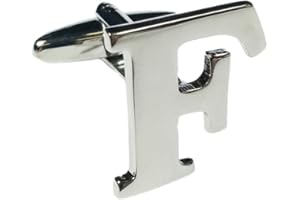 CHARLES WILLIAM FASHION SINGLE (Buy 2 For A Pair) Alphabet Letter Initial Cufflink Wedding Business Mix & Match Silver Letter Cufflinks - LETTERS SOLD INDIVIDUALLY Choose Different Letter For Each Hand