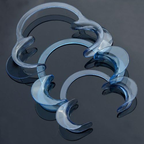 Dental Cheek Retractor Clear Blue C-shape (Pack of 3)