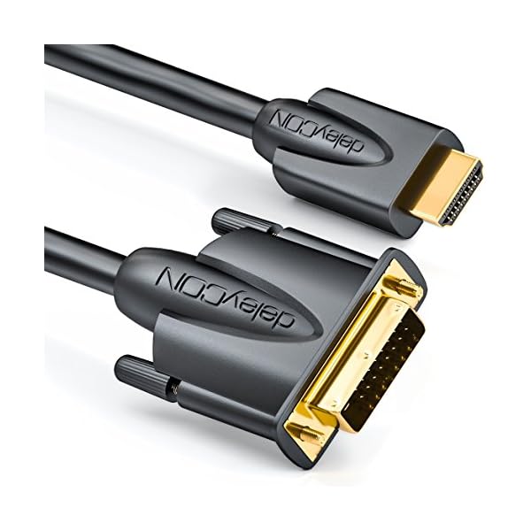 deleyCON 0,5m Cable HDMI a DVI - Conector HDMI para Enchufe DVI 24+1 HDTV Full HD 1080p 1920x1080 - Contactos Chapados… - Image 6