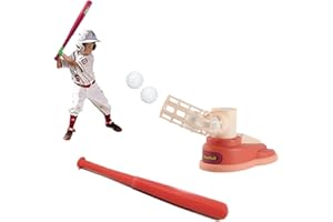 sobebear Kids Baseball Bat and Ball Pitching Machine Practice Set, Automatic Professional Training Sport Set with Lightweight & Portable Pitching Launcher for Girls & Boys, Age 6+ Year