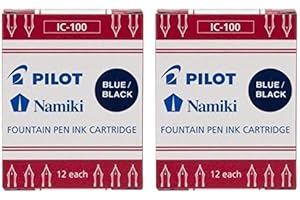 Pilot Namiki IC100 Lot de 2 cartouches d'encre pour stylo plume Bleu/noir