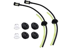 LumenTY 2 set Universal Fuel Line Fuel Oil Filters Hose Pipe Cutter Mower Fuel Tube Strimmer Fuel Hose Pipe Fuel Tube Lawnmower Replacement with Filter Primer Petrol Strimmer Fuel Pipe