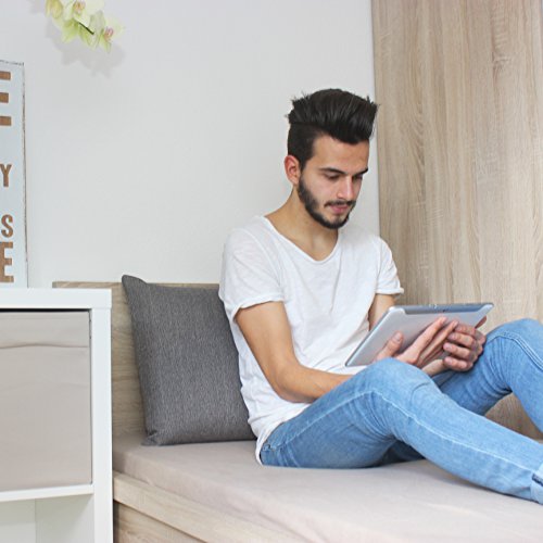 salosan® Sofakissen, Lounge Rückenkissen, Kopfkissen, Couch- oder Palettenkissen, Dekokissen Strukturpolsterstoff in 7 Unifarben für trendiges Wohndesign. Größe 40×70 cm (Grau) - 3