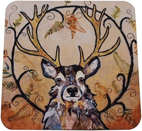 Dawn Maciocia 'Golden Monarch' Scottish Highland Stag Coaster Table Mat