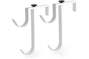 MENG ZHI AO 2 Pcs Set Wide Pool Pole Hangers Heavy Duty White Aluminium Holder with Screws Pool Hose Hangers Perfect Hooks for Swimming Pool Telescopic Poles Vacuum Hose Skimmers Nets Brushes Garden Equipment