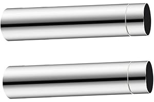 HEIBTENY 2 tubi per canna fumaria in acciaio , per stufa, camino, tenda, stufa, accessori per bruciatori a legna, camino, scaldabagno da campeggio (40 cm di lunghezza, 60 mm di diametro)