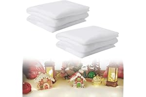 LPAMABA 2 Stück 40 x 150cm Weihnachten Kunstschnee Decke Künstliche Weihnachten Dicke Schneedecke Weiß Weihnachtsdeko für Dorf Hintergrund Dekorationen