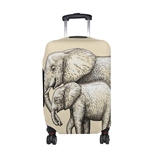 Preisvergleich Produktbild COOSUN Elefant Mutter und Kind-Druck-Reise-Gepäck Schutzabdeckungen Waschbar Spandex Gepäck Koffer Cover - Passend für 18-32 Zoll M 23-26 in Mehrfarben