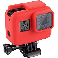 Action Pro Silicone Cover Side Frame Case Compatible with Gopro Hero 7 6 5, RED