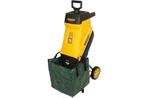 TOUGH MASTER Electric Garden Shredder 2400W, Portable with 10 Metre Power Cable, 45mm Chipping Width, 45L Collection Bag, Double Sided Blade System, Auto Shut-Off