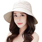 SIGGI beiger Baumwolle Damen faltbare Sonnenhüte Sonnen...