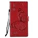 Produktbild Docrax Moto G6 Lederhülle, Handy Hülle Leder Klappbar Brieftasche Schutzhülle mit Kartenfach Magnetisch Stoßfest Handyhülle Flip Case für Motorola Moto G6 - DOKTU45862 Rot