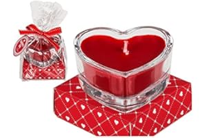 OOTB Świeca zapachowa (róża) w szkle, w kształcie serca, ok. 8 x 8 cm