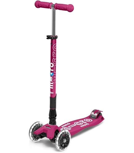 Trottinette Enfant Micro Mini Deluxe LED 3 Roues - Pour 2-5 Ans, Réglable, Roues Lumineuses - Noir ECO