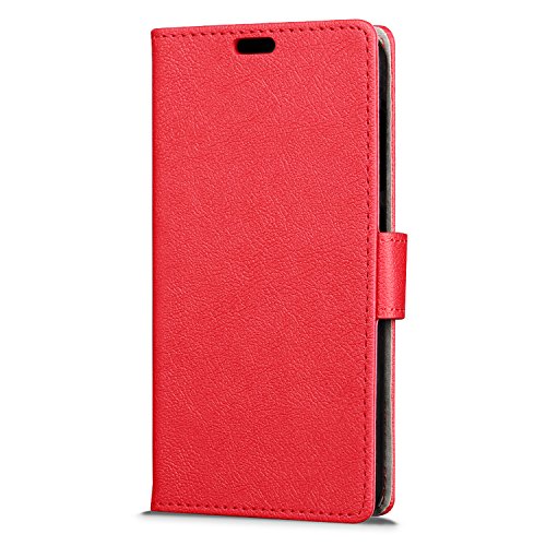 SLEO Funda para Alcatel PIXI 4 5 0 OT5010D 3G Cartera Carcasa Piel PU Suave Flip Folio Caja Super Delgado  Estilo Libro Soporte Plegable y Cierre Magn  tico  para para Alcatel OneTouch PIXI 4 5 0 Inch OT5010D 3G - Rojo