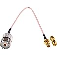 Greluma 1 STK Koaxial UHF Buchse SO-239 zu SMA Buchse Adapter Verlängerungskabel, RG316 Pigtail Low Loss Kabel mit SMA Stecke