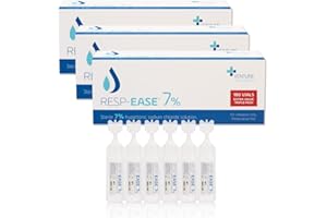 Resp-Ease 720ml 7% Sterile Hypertonic Saline Solution for Inhalation via Nebuliser - Helps Clear Airways and Congestion from Lungs - 180 x 4ml Vials - Strong Nebuliser Saline Solution