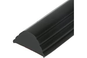 MENAYODA Barrière d'eau pour seuil de douche, bande d'étanchéité autocollante en silicone flexible, seuil de douche, pour séparation humide et sèche, bande d'arrêt d'eau (noir, 1 m)
