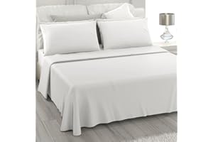 L'ANTICO ARCOLAIO - Lenzuola Matrimoniali Cotone 100% Completo con Federe Cuscini, Set Anallergico e Antiacaro, Colore Tinta Unita, Manifattura Made in Italy con Fibra Naturale (Bianco)