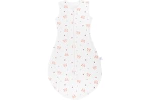 Taricor Babyschlafsack Sommer 0.5 Tog, 100% Baumwolle Baby Schlafsack Frühling, Seitlicher ReißVerschluss Ärmellos Innenschlafsack Baby Unisex (S M L)