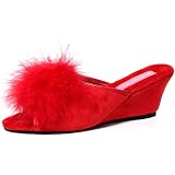 Dunlop Ladies Famous Boa Jewelled Wedge Heel Mule Slippers UK Size  3,4,5,6,7,8,: Amazon.co.uk: Fashion
