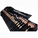 VALUE MAKERS 32-Piece Professional Synthetic Hair Makeup Brushes- Premium Wooden handle Make Up Brush Set- Kabuki Foundation Blusher Powder Foundation Eye shadow Eyeliner Lip Brush-Make Up Brush Kits with Travel Pouch (32Pcs,Black Bag)
