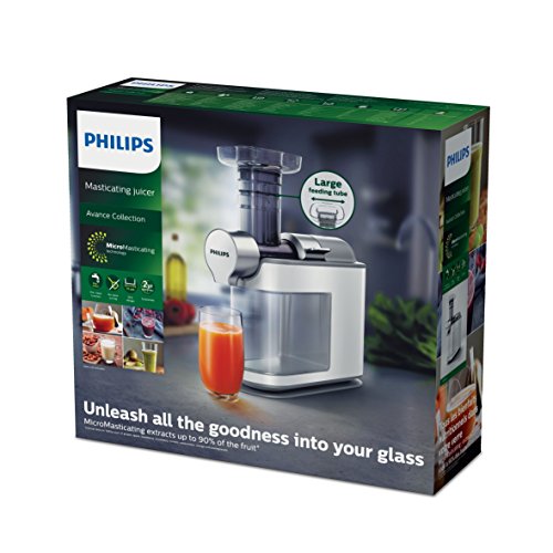 Philips HR1945/80 Slow Juicer, Entsafter für kaltes Pressen, maximale Nährstoffextraktion, weiß - 6