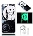 Produktbild Hülle Leuchtende Huawei P10 Plus(5.5") Silikon Etui Handy Hülle Weiche Transparente Luminous TPU Back Case Tasche Schale Leuchten In Der Nacht Für Huawei P10 Plus(5.5") + Schlüsselanhänger (P) (5)