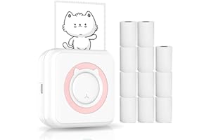 Lechnical All-in-one Photo Printer Multifunction Portable Printer Wireless Instant Mini Printer Support BT Connection for Smartphone with 11 Paper Rolls 57mm Compatible with iOS Android