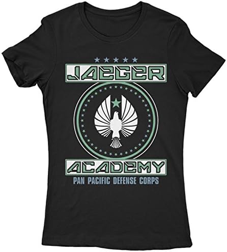 9185L Jaeger Academy Womens T-Shirt Pacific Rim Gipsy Danger Crimson Typhoon Striker Eureka Coyote Tango Cherno Alpha(MediumBlack)