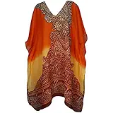 Indiatrendzs Women's Free Size Printed Chiffon Kaftan Dress Valentine Gifts Idea