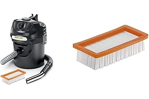Kärcher 1.629–711.0 Aspirateur de matière sèche et de cendres AD 2 & Filtre plissé plat accessoire pour les aspirateurs AD 3200, AD 3 Premium et AD 4 Premium
