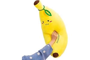 GRTLPOK Pluszowa zabawka bananowa, słodka, miękka, wygodna poduszka do przytulania, prezent urodzinowy dla dzieci (100 cm)