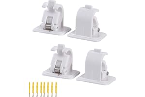 SILULCM Self Adhesive Hook Curtain Rods Bracket Drapery Hook Holder White Crossbar Wall Hooks Bracket No Drilling for Curtain Home Organizer(4PCS)