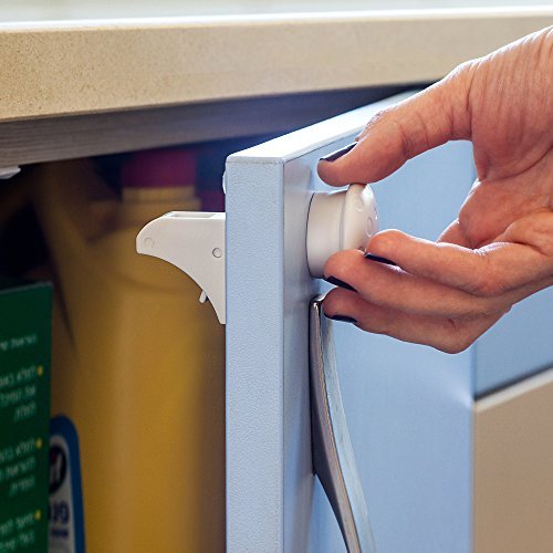 Magnetic Baby Safety Locks for Cabinets & Drawers - Baby Proof & Easy Install - No Screws or Drilling - 4 Locks Set
