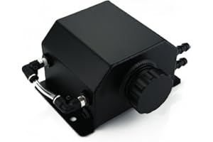 Heinmo Depósito de refrigerante automático para radiador con tapón de drenaje, 1 L, aluminio universal