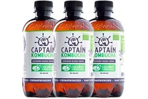 CAPTAIN KOMBUCHA COCONUT SUMMER BEACH, Té de burbuja, 3 units X 400 ML