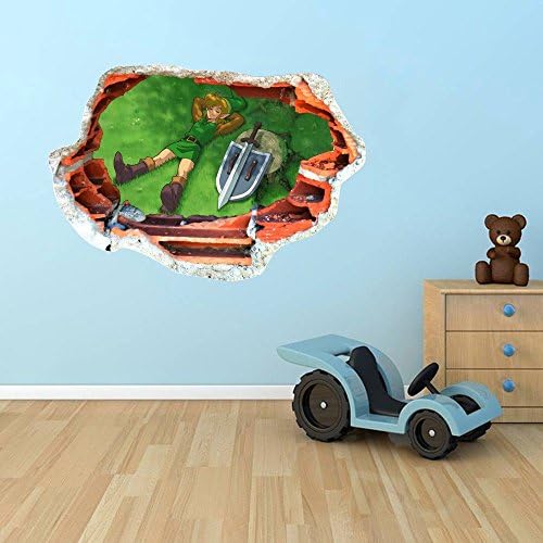 The legend of zelda wall art decor large window view LINK wall sticker home decor mural peel &amp; stick