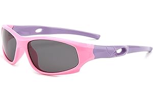 JoXiGo Lunettes de Soleil Enfant Sport Polarisées Incassable Garçon et Fille (3-12 ans) + Cordons à lunettes + Étui à Lunettes